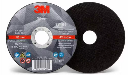 3M Silver 3, 4.5" x 0.045" x 7/8", T1 Cut-Off Wheel