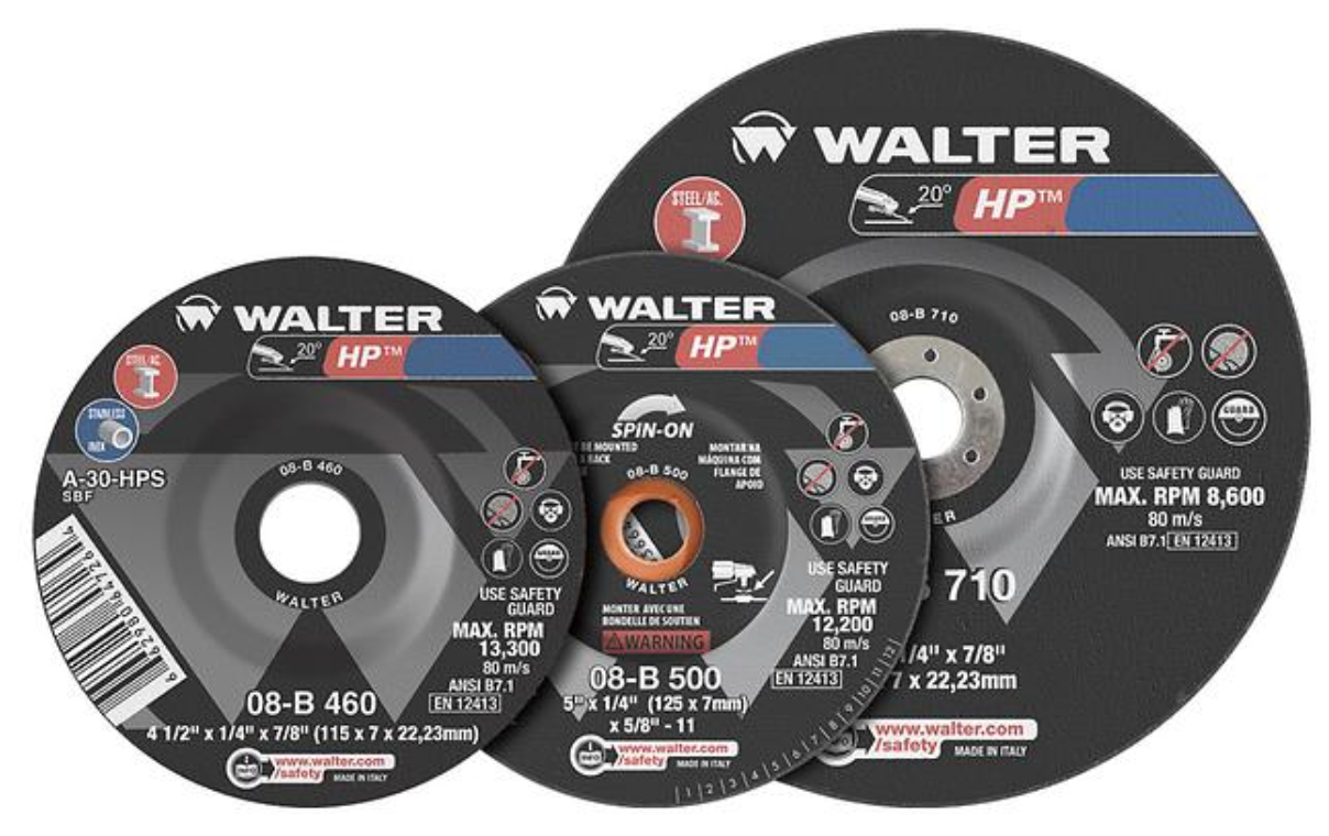 Walter HP, 5" x 1/4" x 7/8", Type 27 Grinding Wheel