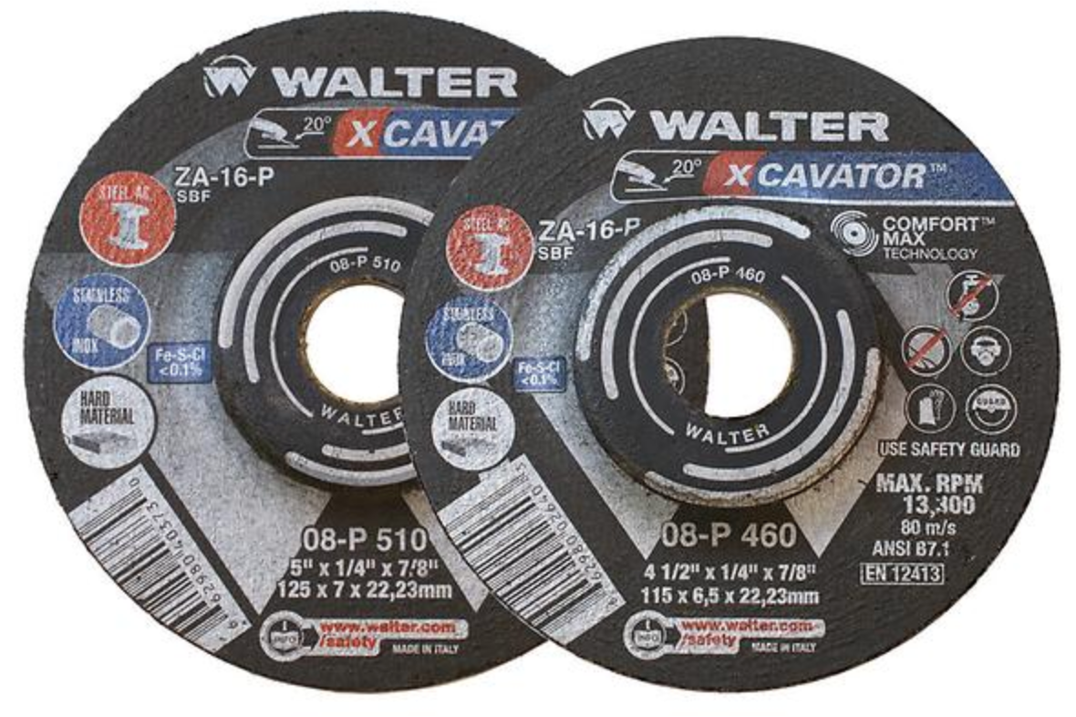 Walter Xcavator XX, 7" x 1/4" x 5/8-11" Hub CA-24 Grit,Type 27 Depressed Center Grinding Wheel