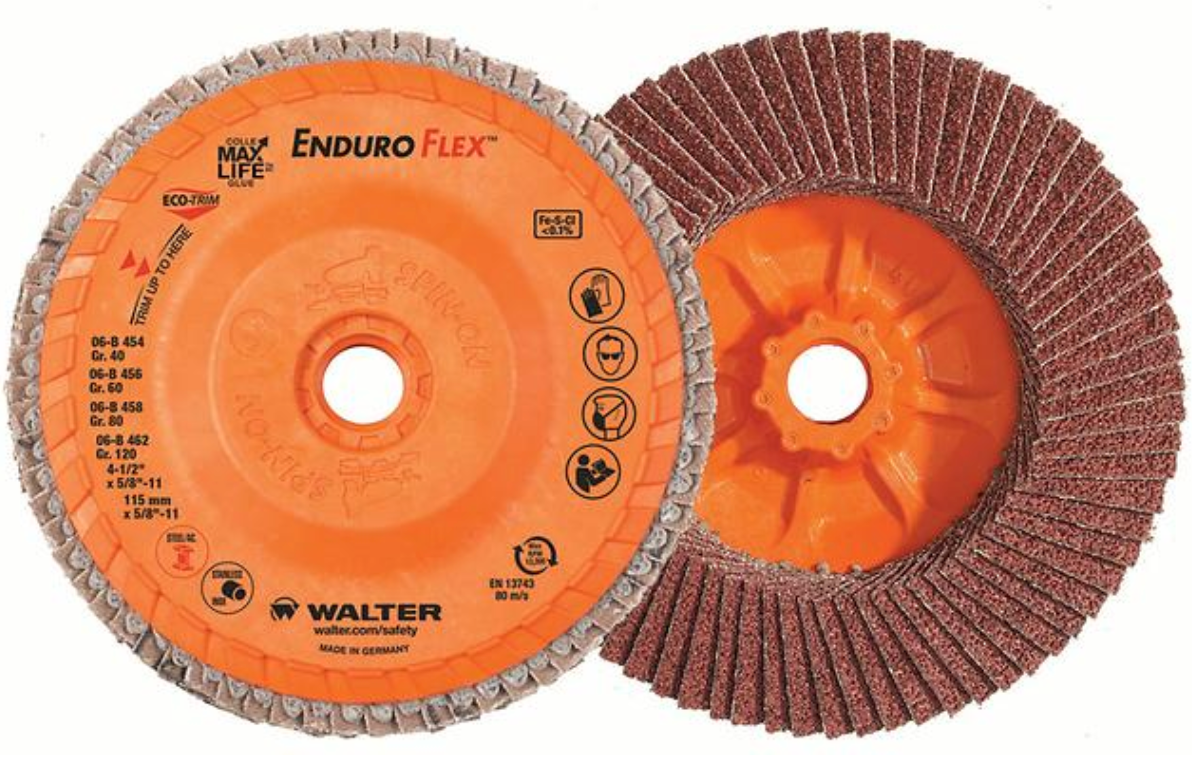 Walter Enduro-Flex, 7" x 7/8" 60 Grit, Type 27 Flap Disc