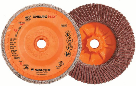 Walter Enduro-Flex, 5" x 5/8-11" 40 Grit, Type 27 Flap Disc