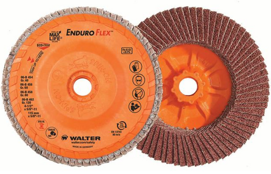 Walter Enduro-Flex, 4-1/2" x 7/8" 120 Grit, Type 27 Flap Disc