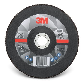 3M 769F, 7" x 7/8" 40+ Grit, T27 Flap disc
