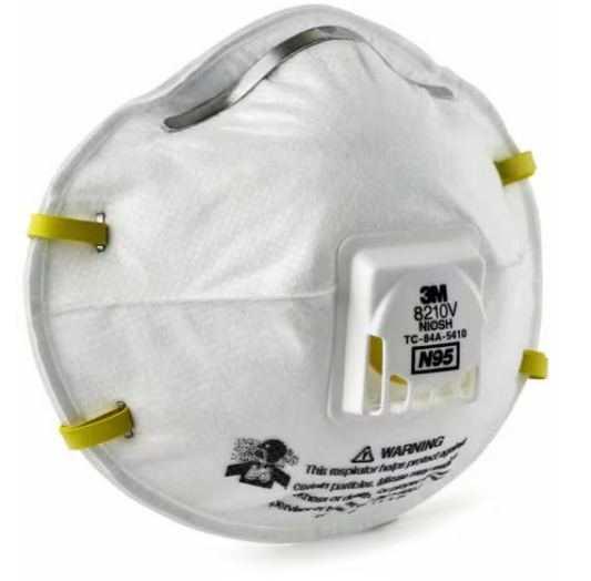 3M 8210V, N95, Disposable Particulate Respirator with Exhalation Valve