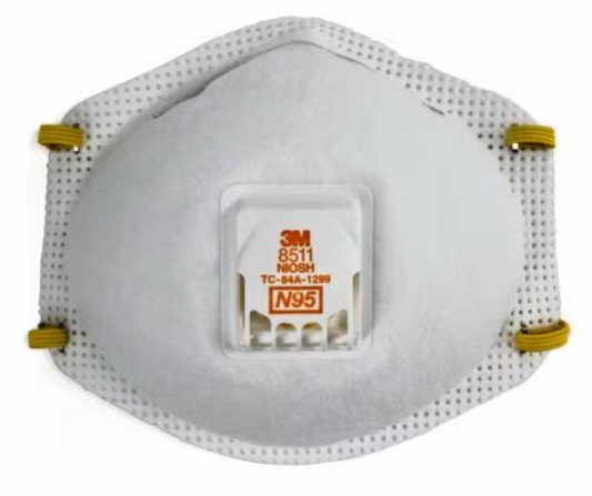 3M 8511, N95, Disposable Particulate Respirator with Exhalation Valve