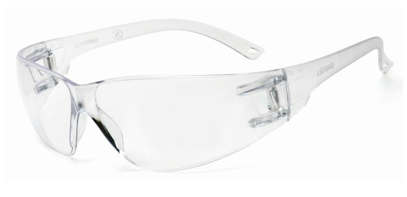 Radnor Classic, Soft Foam Lined, Clear Frame And Clear Polycarbonate Anti-Scratch Lens Safety Glasses