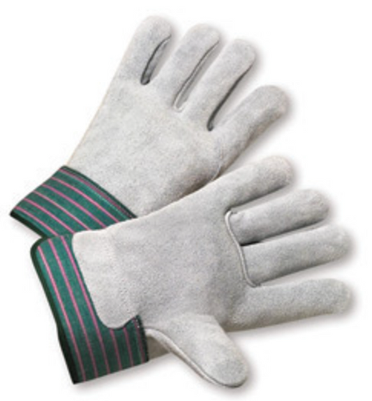 Radnor, Large, Shoulder Split Leather Palm Gloves With Leather Back And Safety Cuff