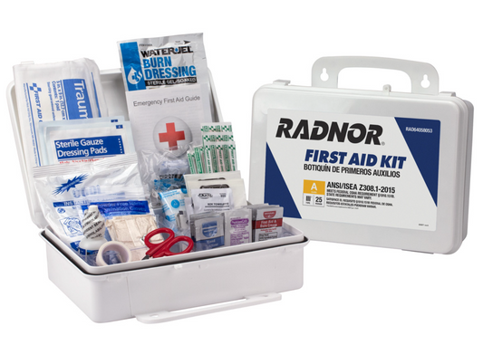 Radnor, White, Plastic Portable or Wall Mounted 25 Person First Aid Kit