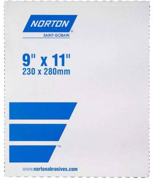 Norton Metal R243, 9" x 11" 320 Grit, J-Weight Cloth Sheet