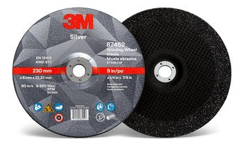 3M Silver, 9" x 1/4" x 7/8", T27 Depressed Center Grinding Wheel