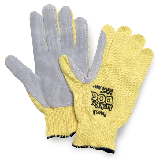 Honeywell Junk Yard Dog, Men's Size, Kevlar Fibre with Full Premium Leather Palm and Reinforced Thumb Crotch Glove