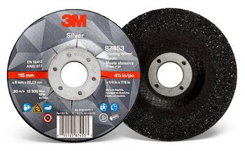 3M Silver, 4-1/2" x 1/4" x 7/8", T27 Depressed Center Grinding Wheel