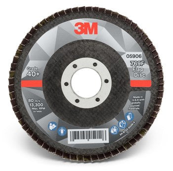 3M 769F, 4-1/2" x 7/8" 40+ Grit, T29 Flap disc